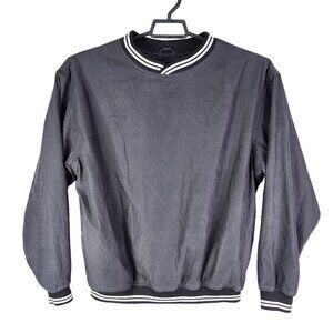 Mens Black Port Authority Signature Pullover Jacket Crewneck Long Sleeve Size M